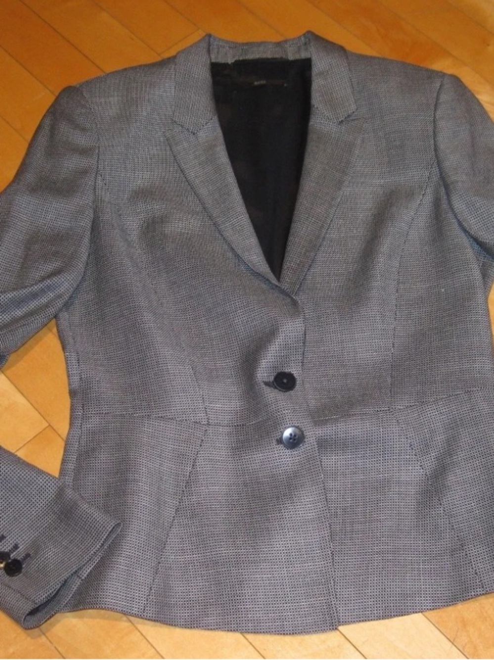 Hugo Boss Women's Blue-Gray Wool Tailored Blazer